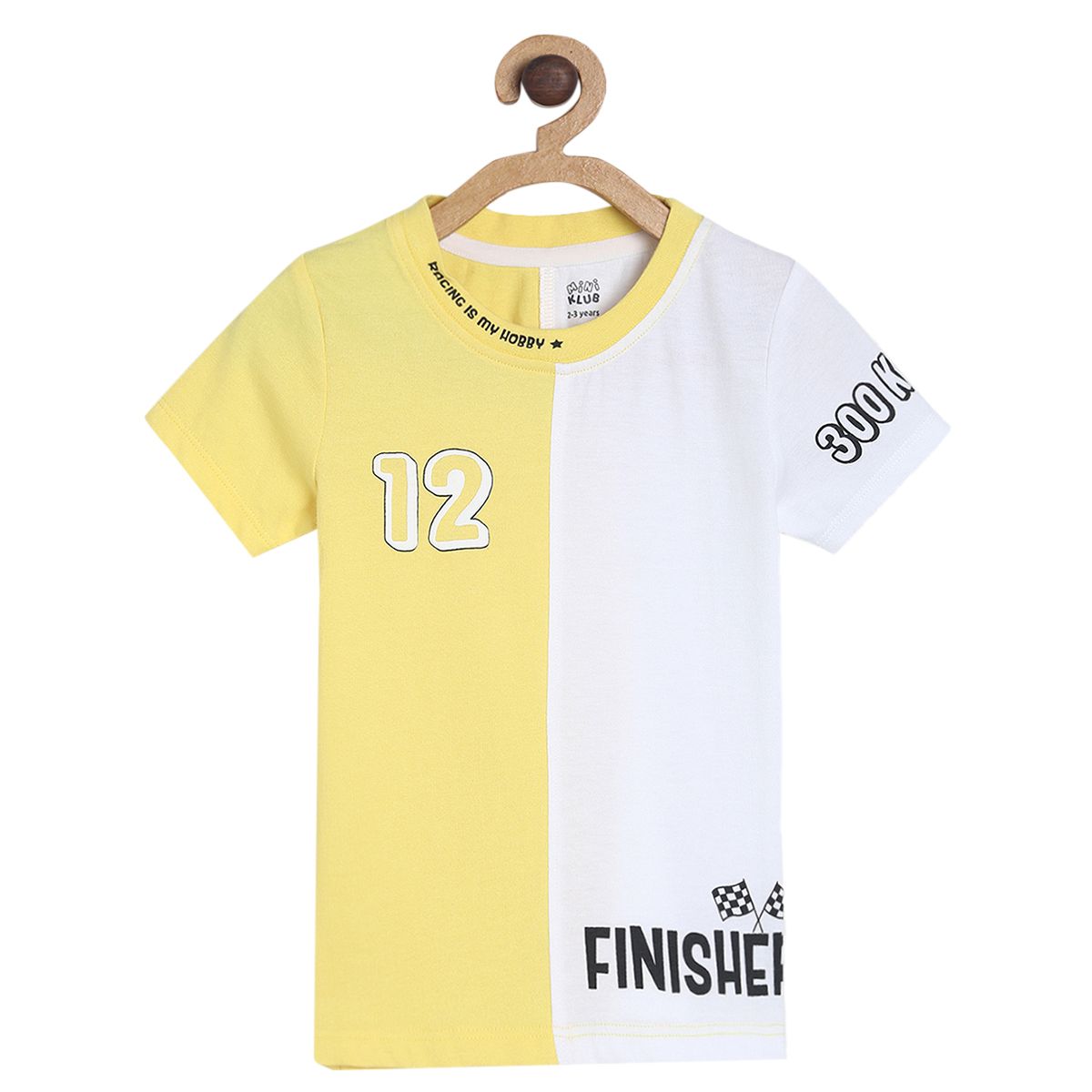 Pack of 1 t-shirt - yellow & white for 3-6 Months