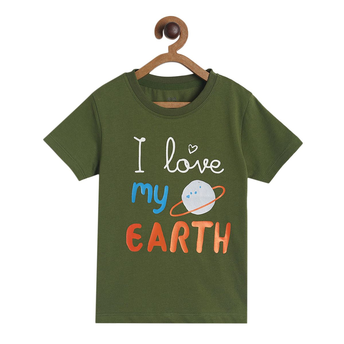 Pack of 1 knit t-shirt - olive for 3-6 Months