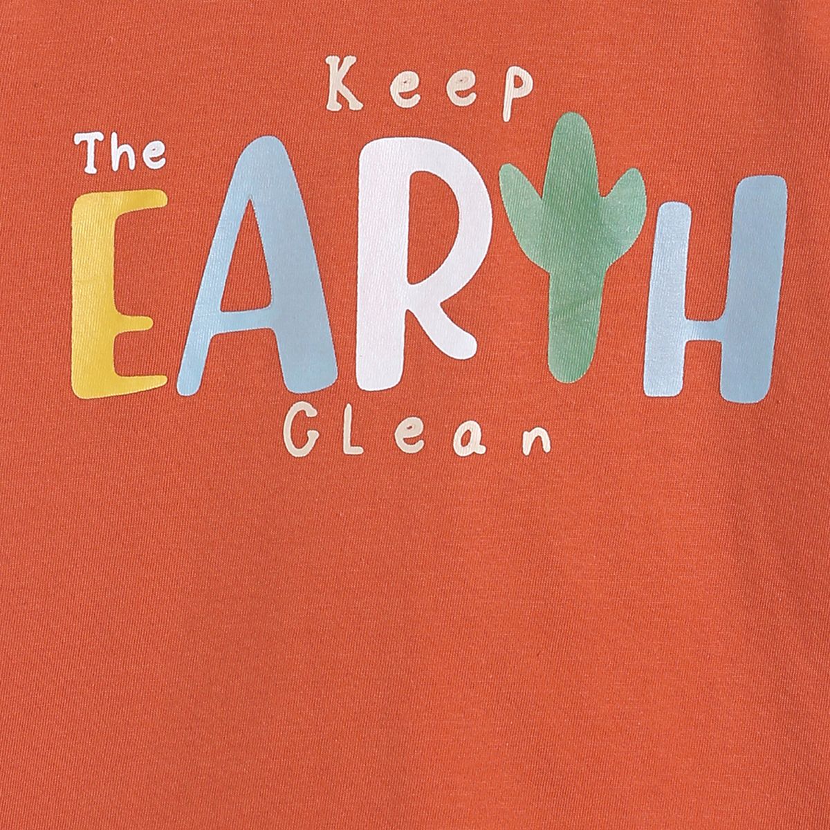 Pack of 1 knit t-shirt - rust for 3-6 Months