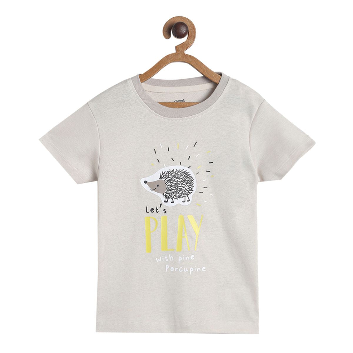 Pack of 1 knit t-shirt - beige for 3-6 Months