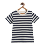 Pack of 1 knit t-shirt - navy for 3-6 Months