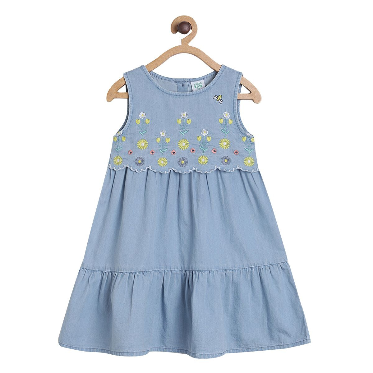 Pack of 1 denim dress - lt wash for 3-6 Months
