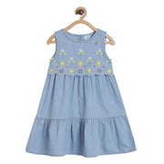 Pack of 1 denim dress - lt wash for 3-6 Months