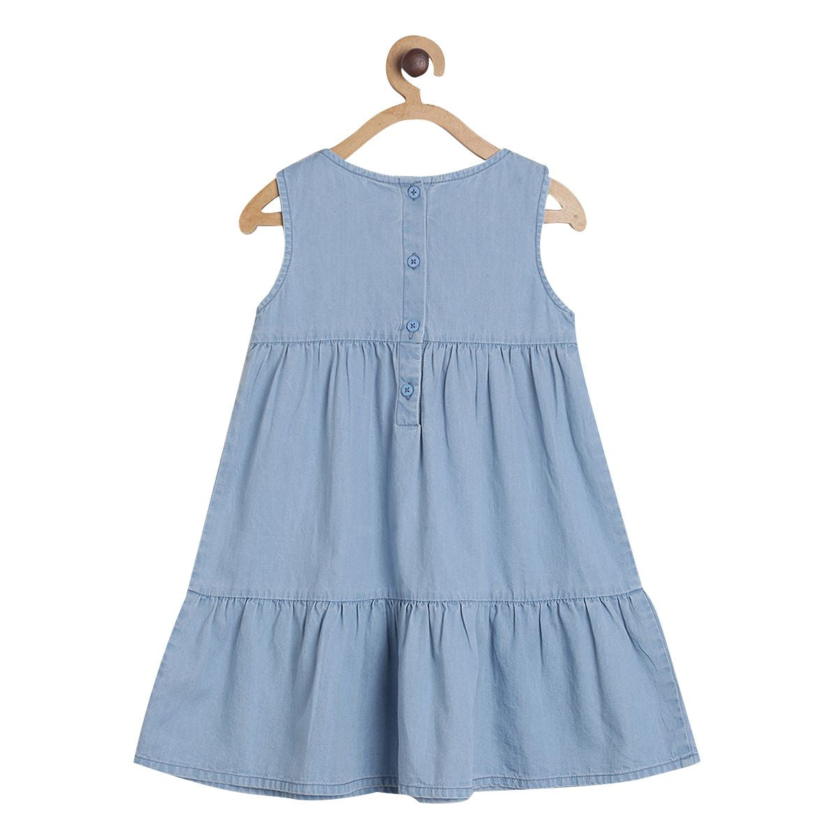 Pack of 1 denim dress - lt wash for 3-6 Months