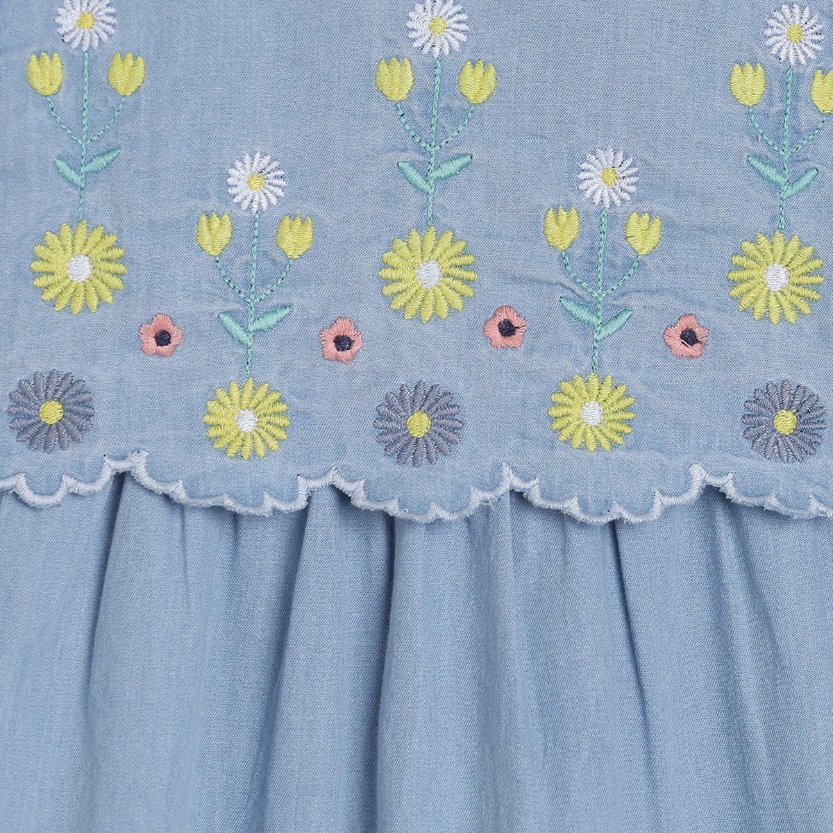 Pack of 1 denim dress - lt wash for 3-6 Months