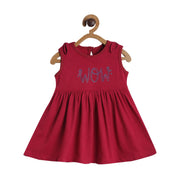 Pack of 1 knit dress - maroon for 3-6 Months