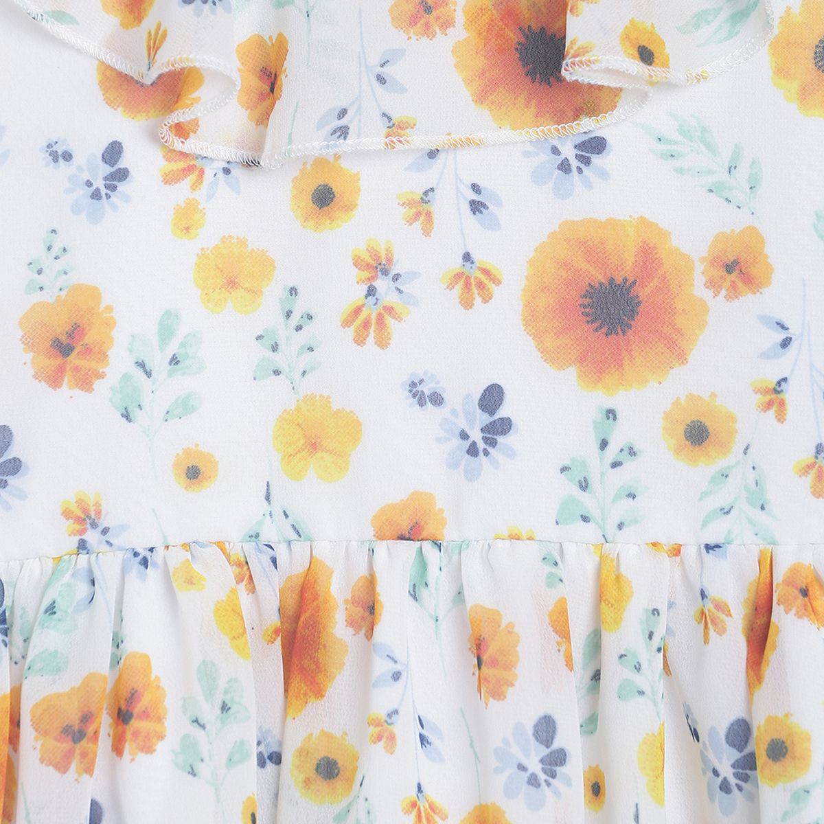 White Printed Flare Dress