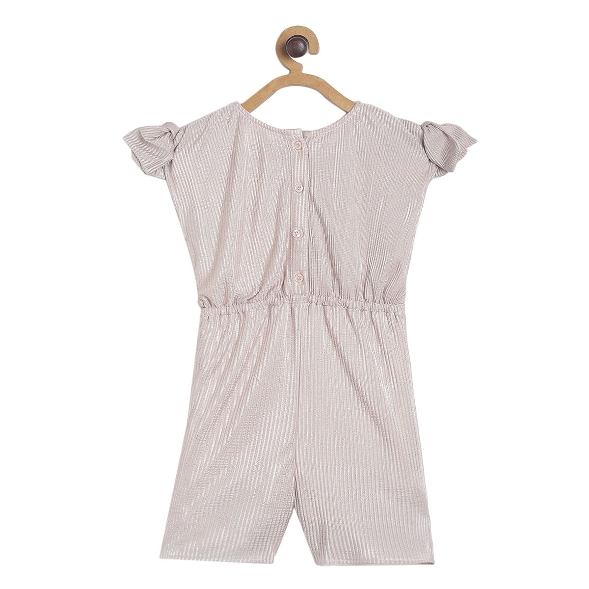 Pink Lurex Striper Pleated Party Jumpsuit