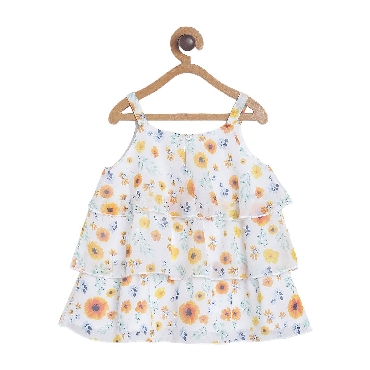 Pack of 1 woven top - white & yellow for 3-6 Months