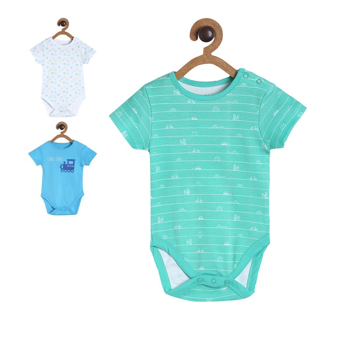 Pack of 3 bodysuit - turquoise green for New Born