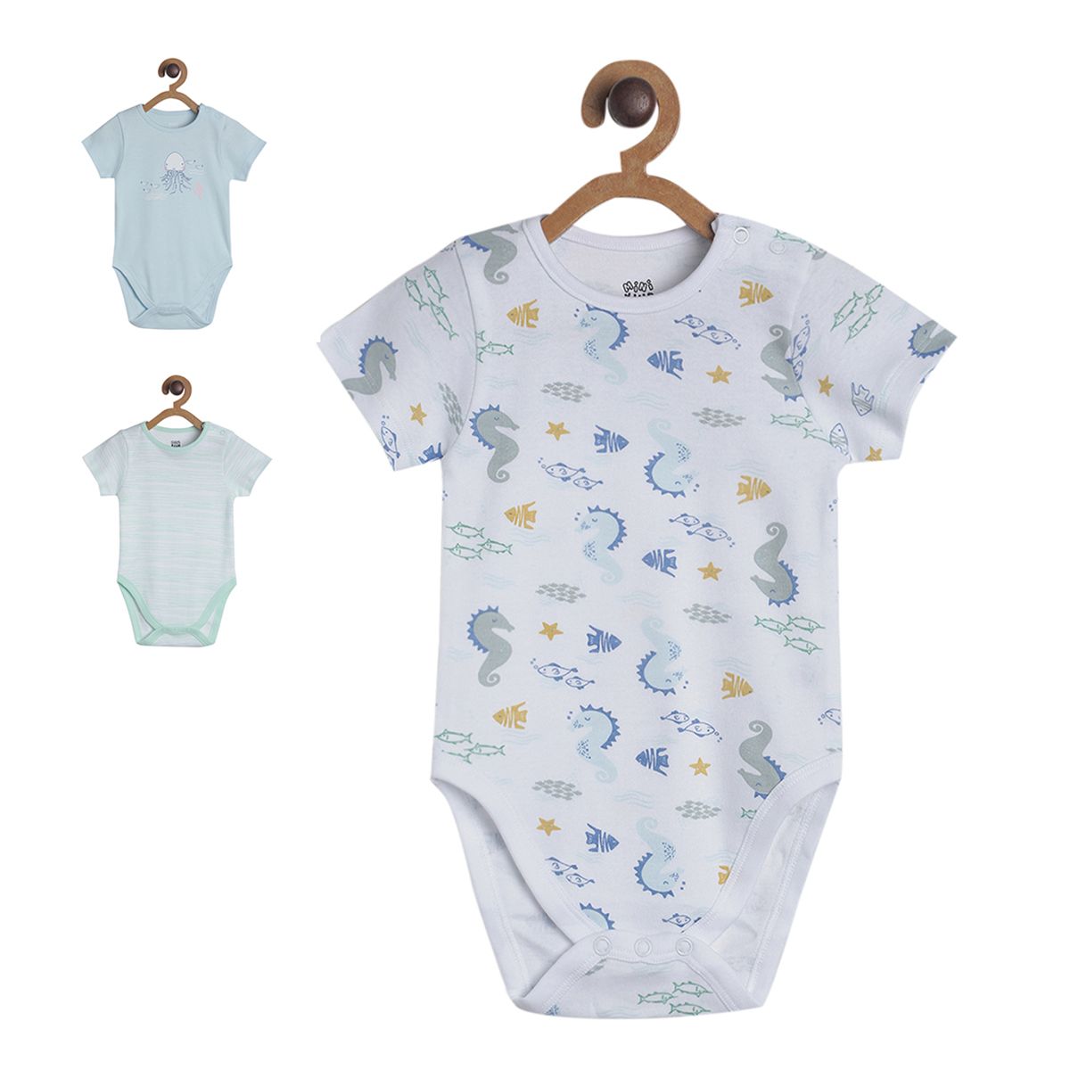 Pack of 3 bodysuit - sky blue for New Born