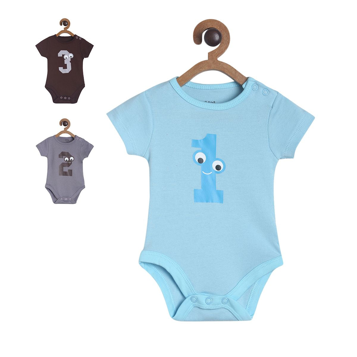 Pack of 3 bodysuit - sky blue for New Born