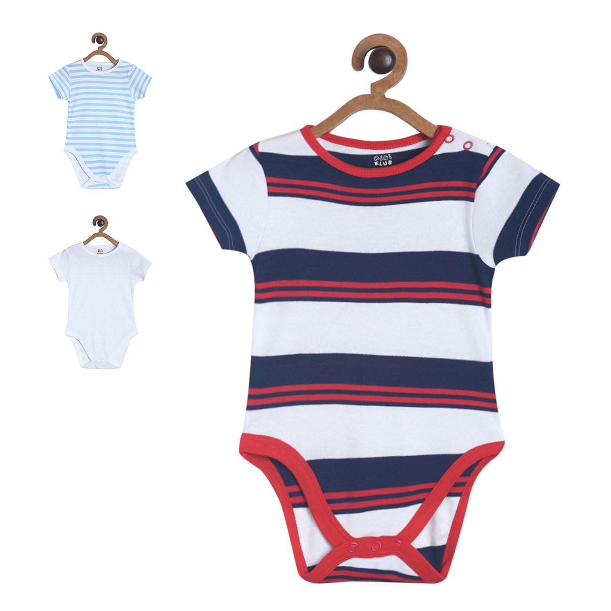 Pack of 3 bodysuit - white & red for New Born