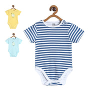 Pack of 3 bodysuit - white & blue for New Born