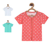 Pack of 3 front open vest - red for New Born