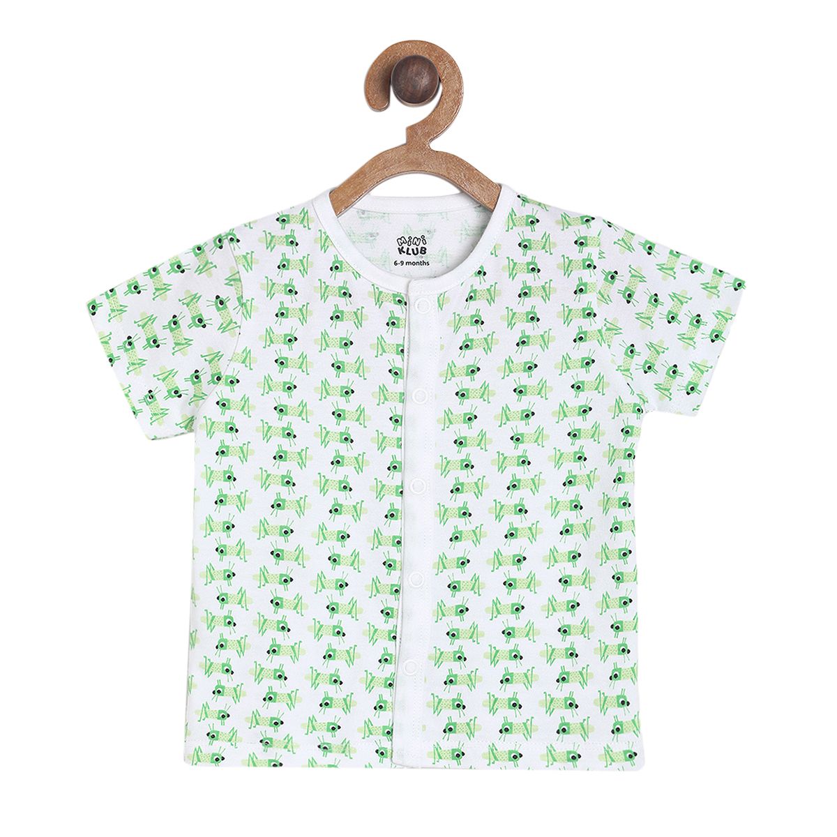 Pack of 3 front open vest - white & mint green for New Born