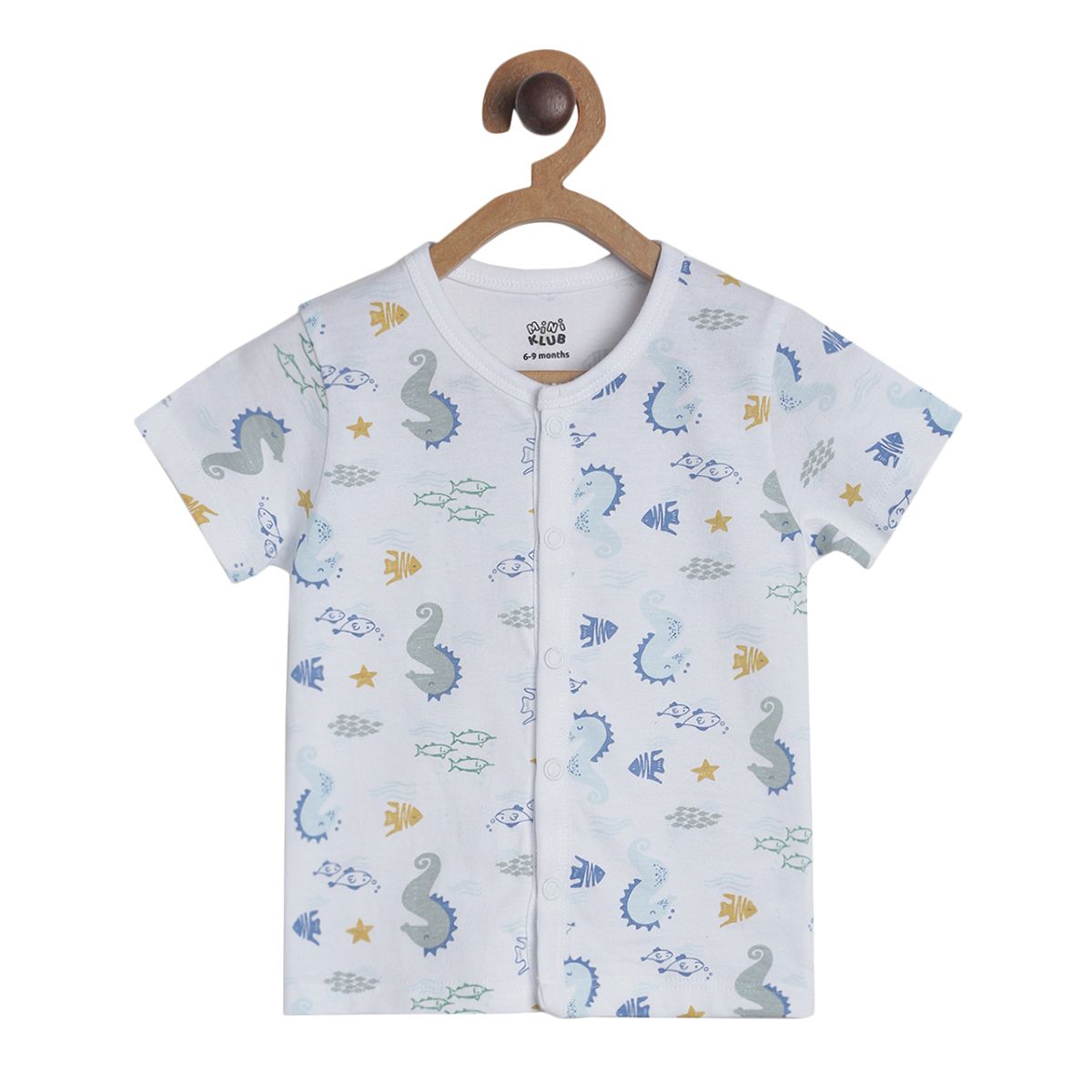 Pack of 3 front open vest - light blue for New Born