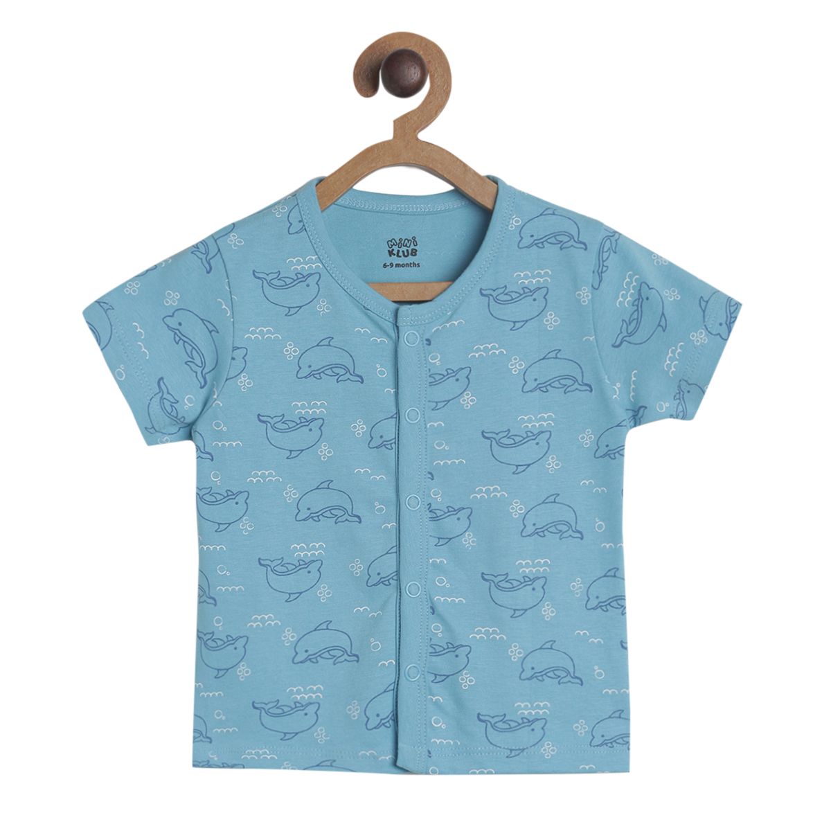 Pack of 3 front open vest - light blue & lightgray for New Born