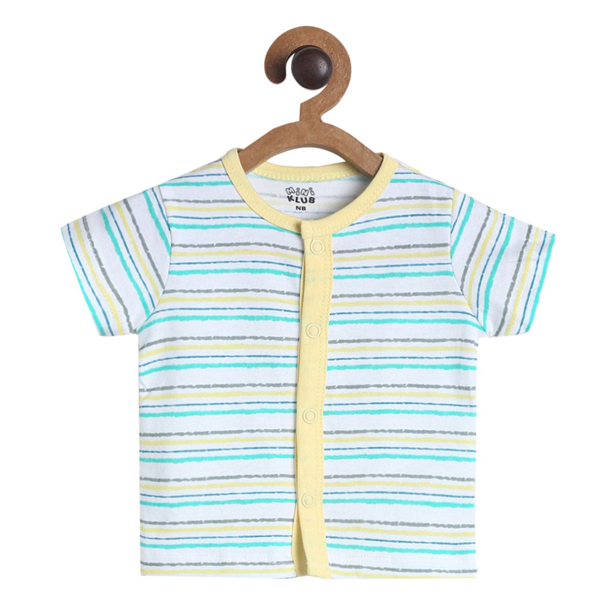 Pack of 3 front open vest - sky blue & yellow for New Born