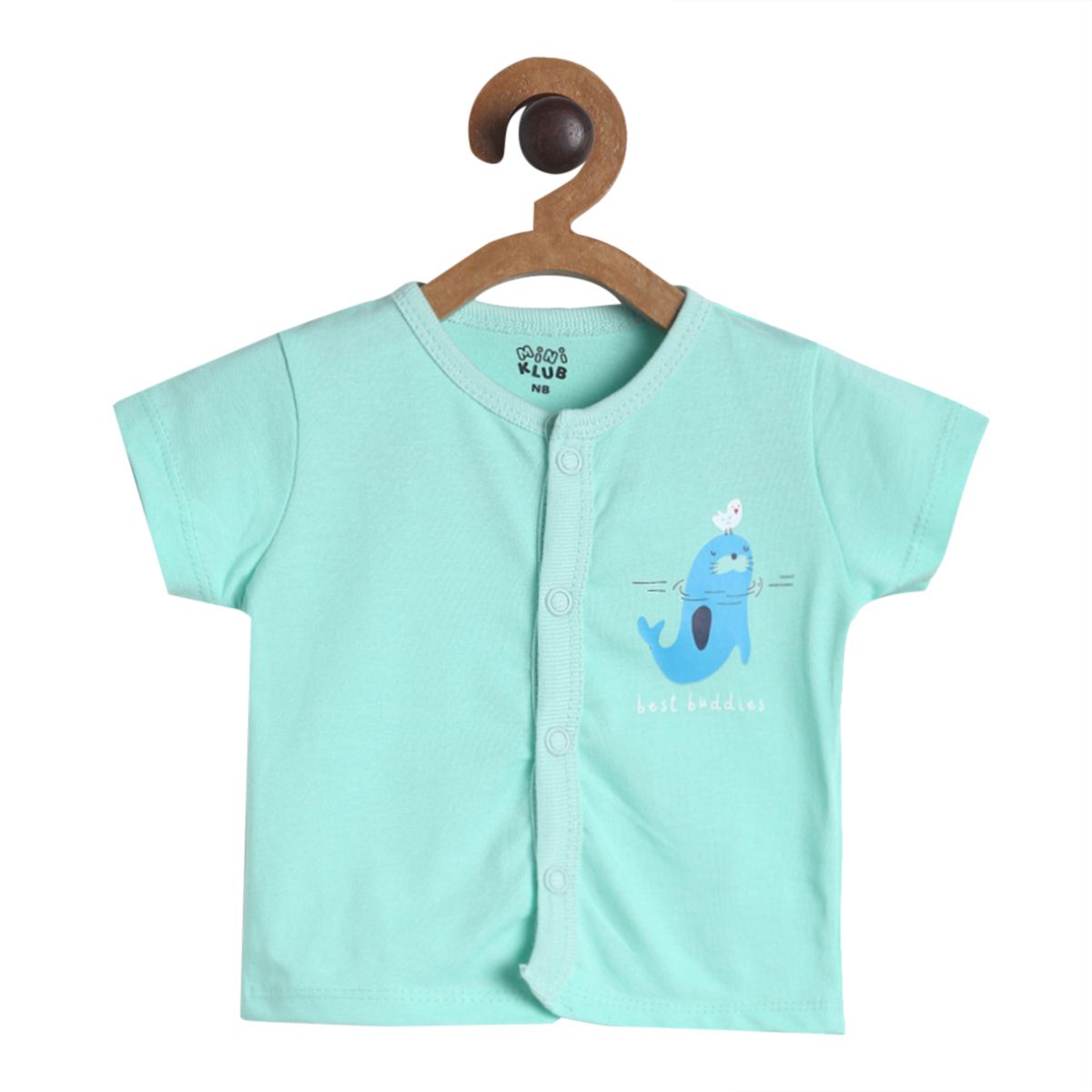 Pack of 3 front open vest - sky blue & yellow for New Born