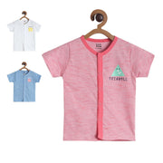 Pack of 3 front open vest - baby pink & peach for New Born