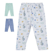 Pack of 3 knit bottom - sky blue for 0-3 Months