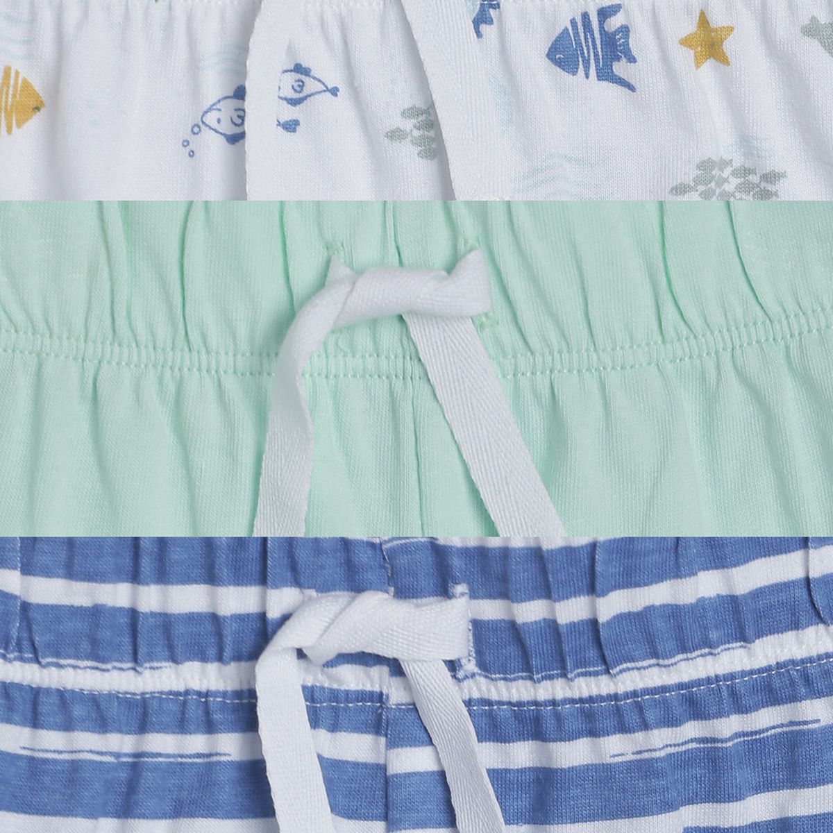 Pack of 3 knit bottom - sky blue for 0-3 Months
