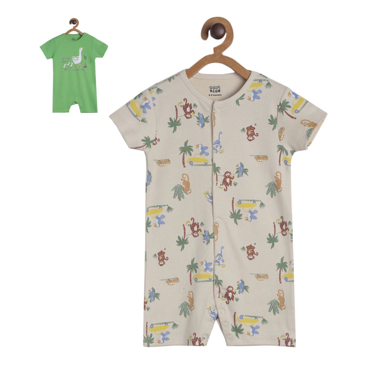 Pack of 2 romper - smoke grey for New Born