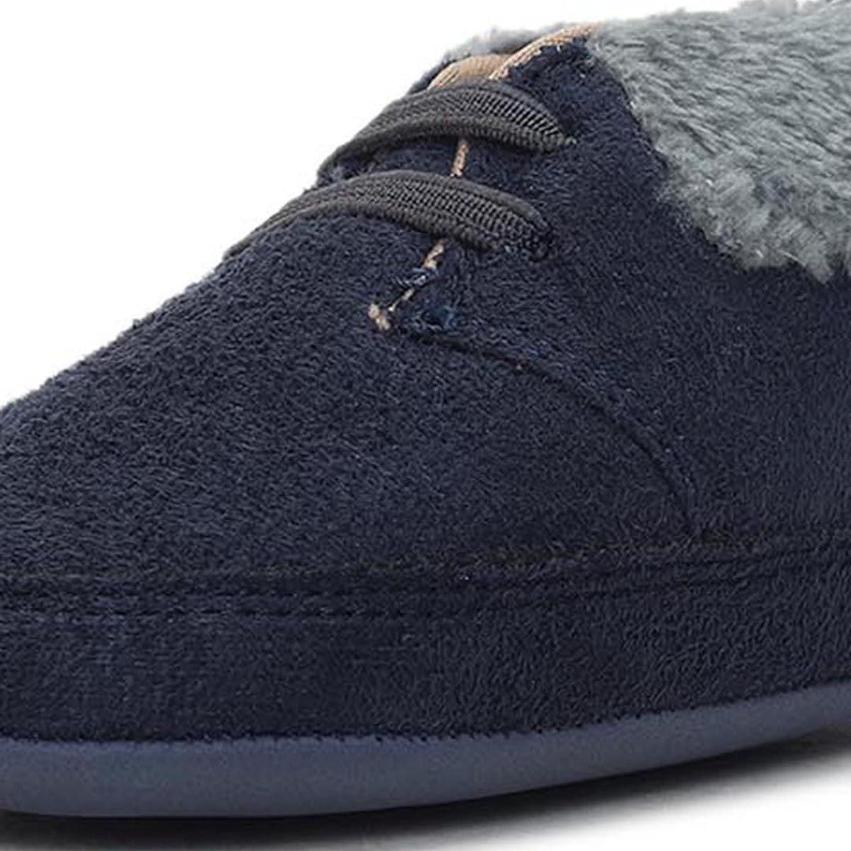 Baby Boys Navy Blue Suede Finish Fur Trim Booties Pack of 1 Pair Soft Sole Everyday Footwear