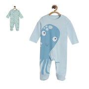 Pack of 2 sleepsuit - light mint green for New Born