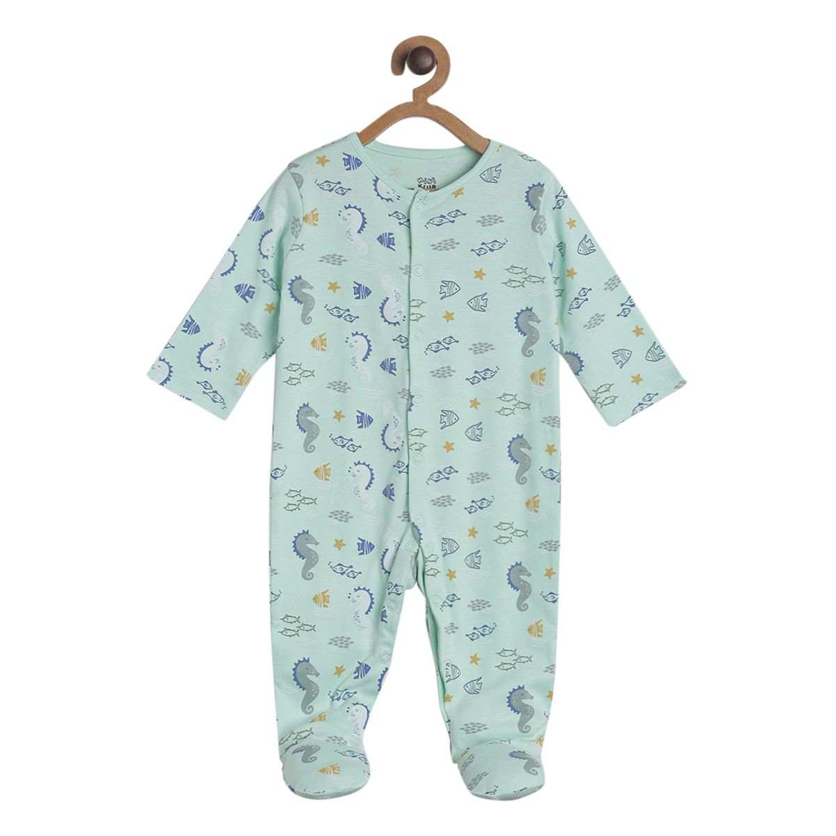 Pack of 2 sleepsuit - light mint green for New Born