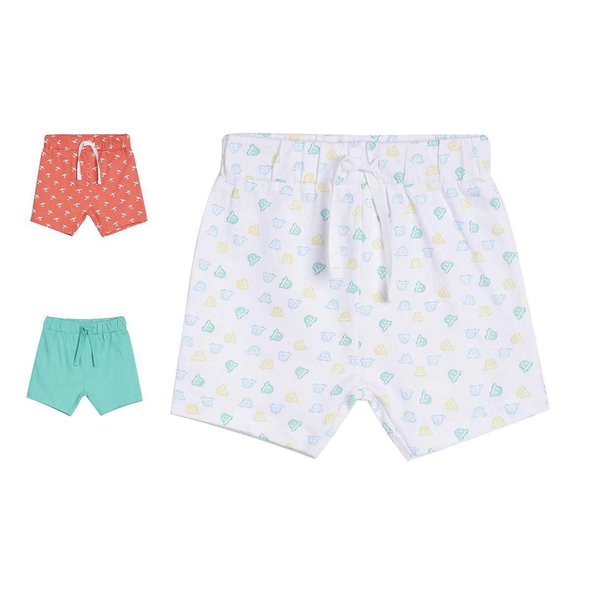Pack of 3 shorts - sky blue for 0-3 Months