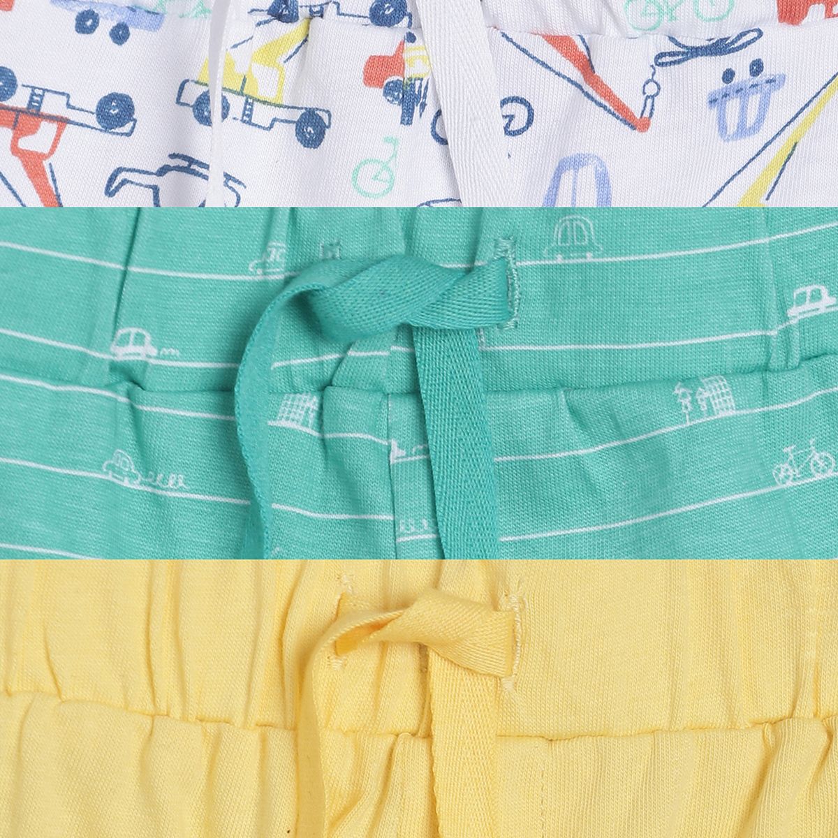 Pack of 3 shorts - white & blue for 0-3 Months