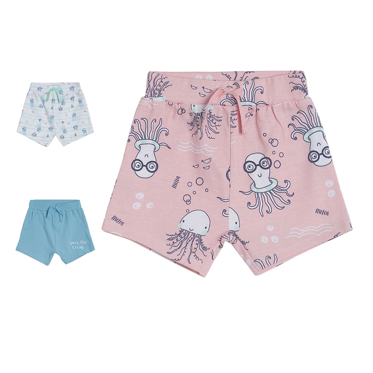 Pack of 3 shorts - lavender for 0-3 Months