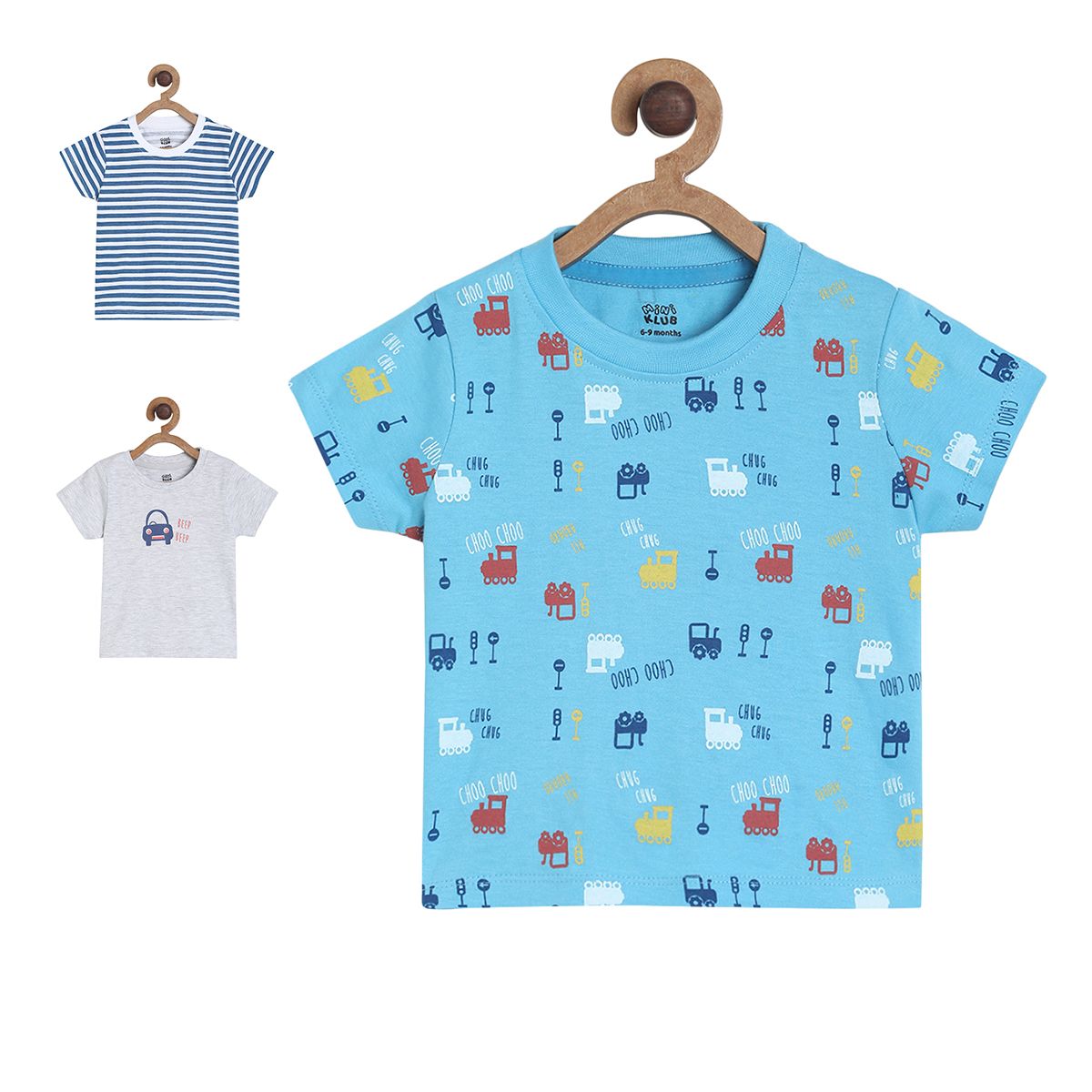 Pack of 3 t-shirt - skyblue for 0-3 Months