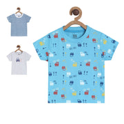 Pack of 3 t-shirt - skyblue for 0-3 Months
