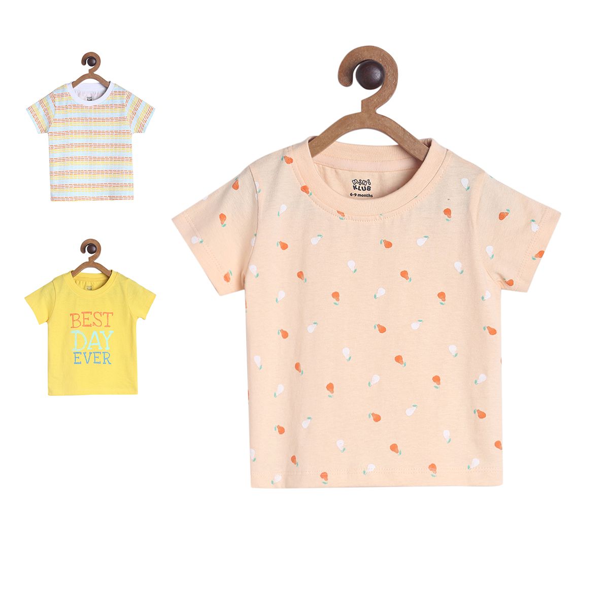 Pack of 3 t-shirt - baby pink for 0-3 Months