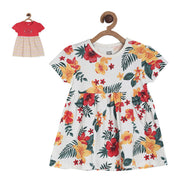 Pack of 2 knit dress - off white & red for 0-3 Months