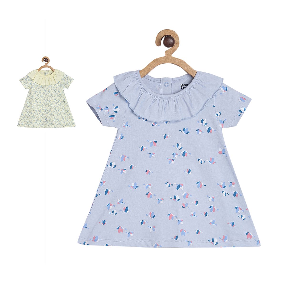 Pack of 2 knit dress - sky blue for 0-3 Months