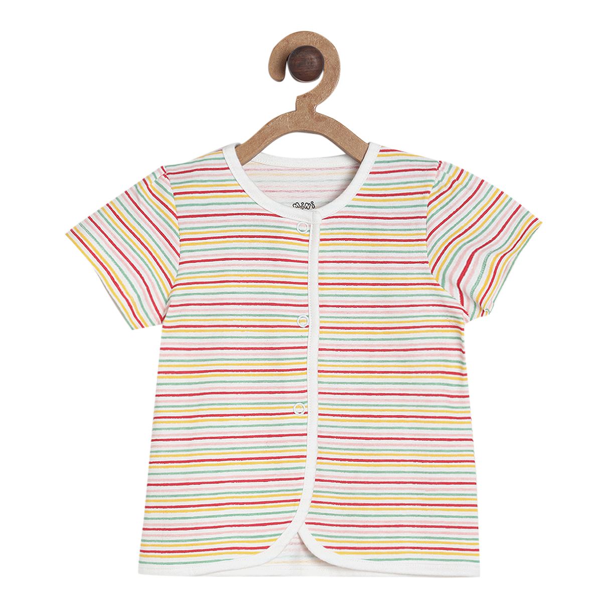 Pack of 3 front open vest - white & green & red for New Born