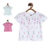 Pack of 3 front open vest - sky blue for New Born