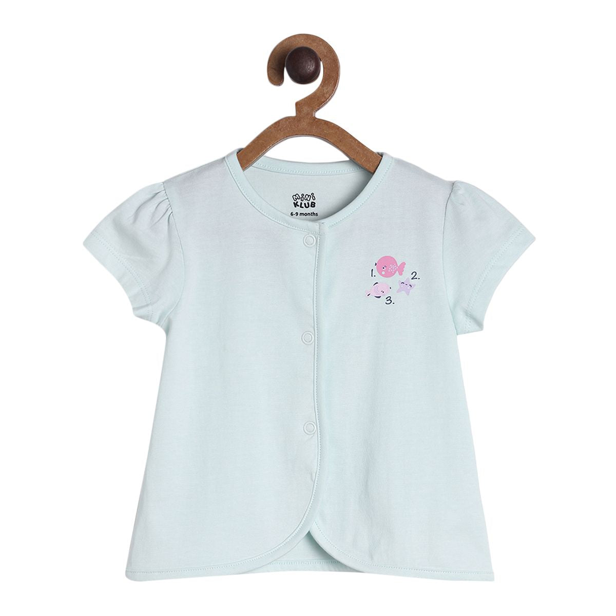 Pack of 3 front open vest - sky blue for New Born