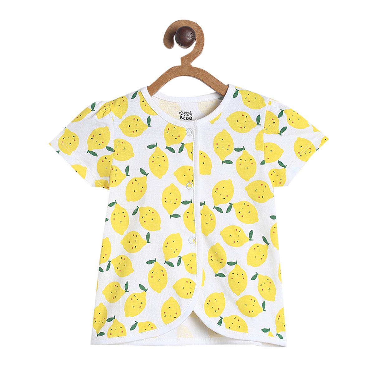 Pack of 3 front open vest - white & lemon yellow for New Born