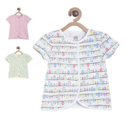 Pack of 3 front open vest - white & blue for New Born