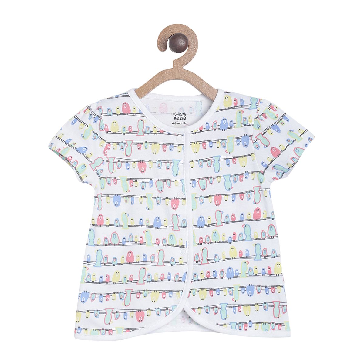 Pack of 3 front open vest - white & blue for New Born