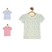 Pack of 3 knit top - light yellow & blue for 0-3 Months