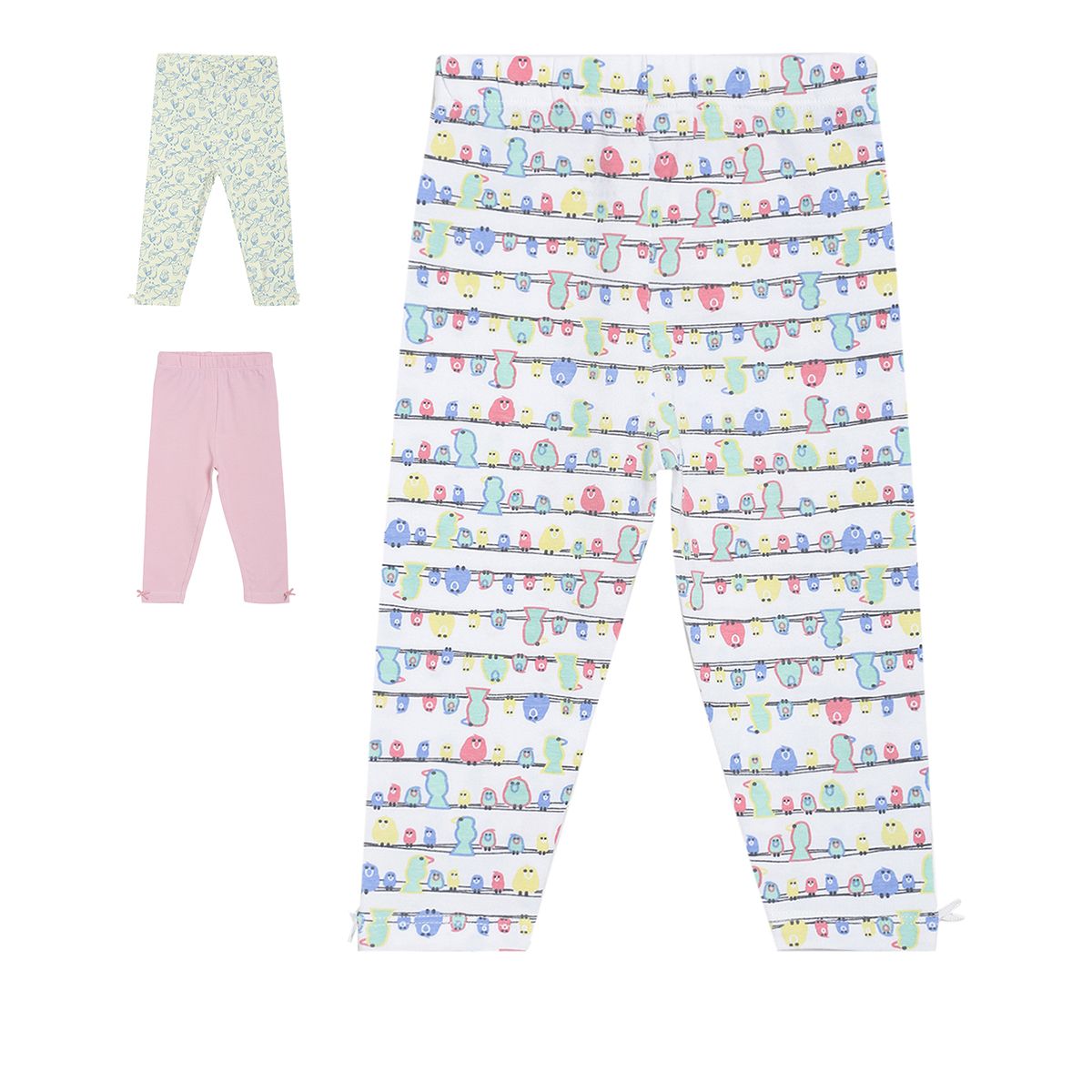 Pack of 3 legging - white & blue for 0-3 Months