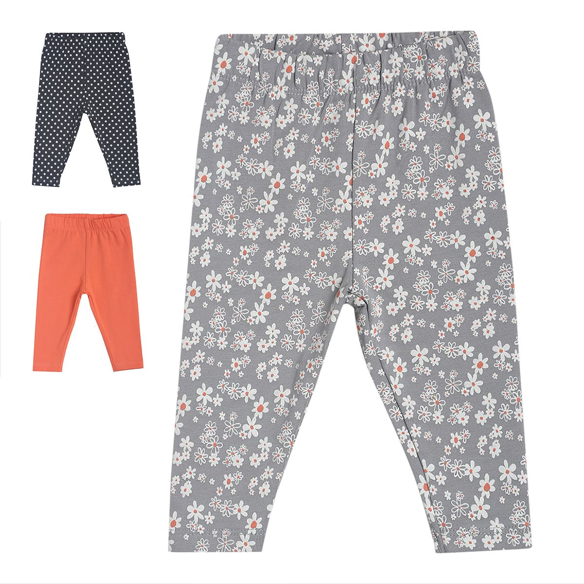 Pack of 3 legging - dark grey for 0-3 Months