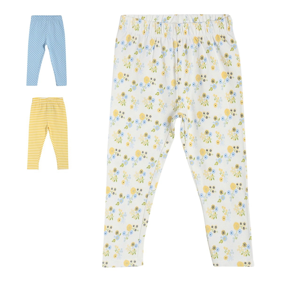 Pack of 3 legging - white for 0-3 Months