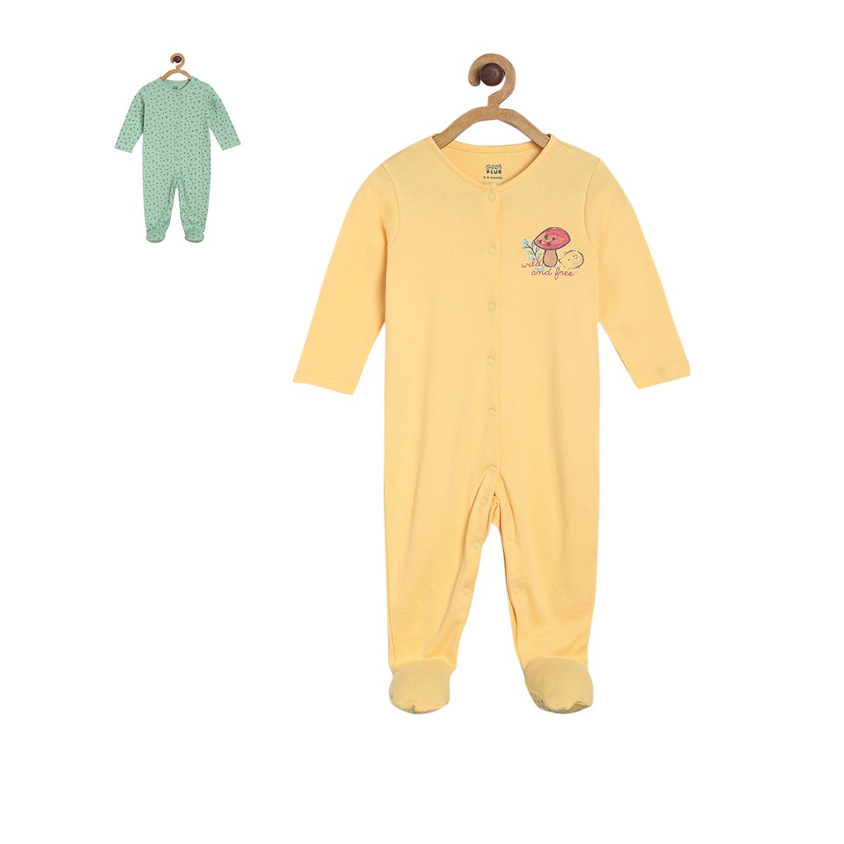 Pack of 2 sleepsuit - golden yellow for New Born